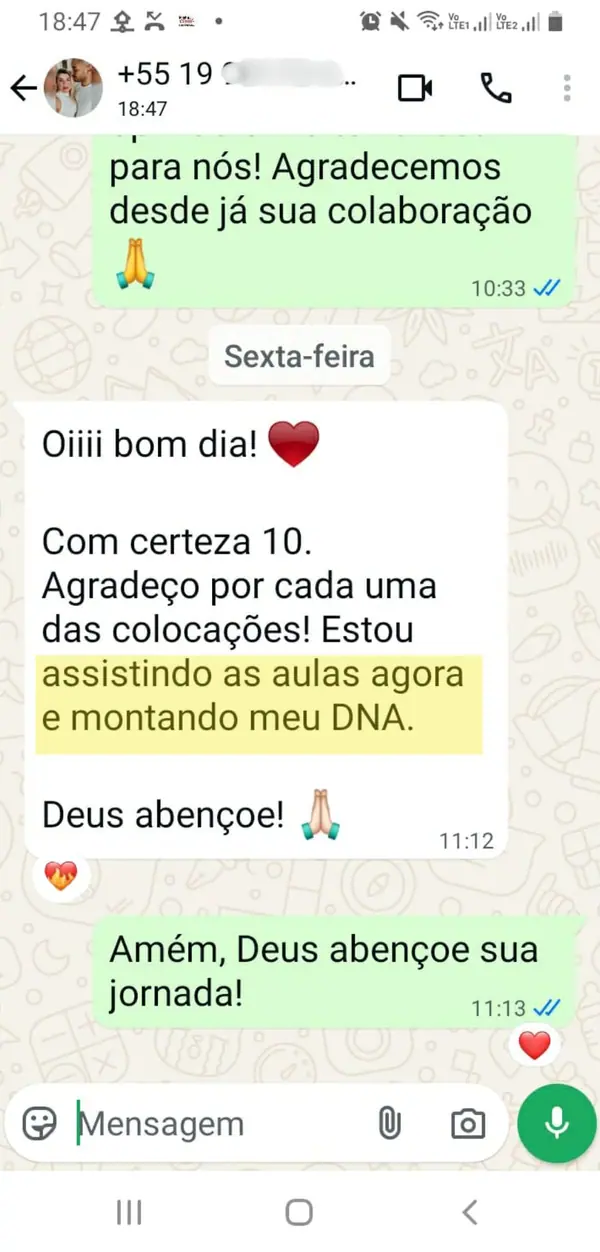 Depoimento de aluna